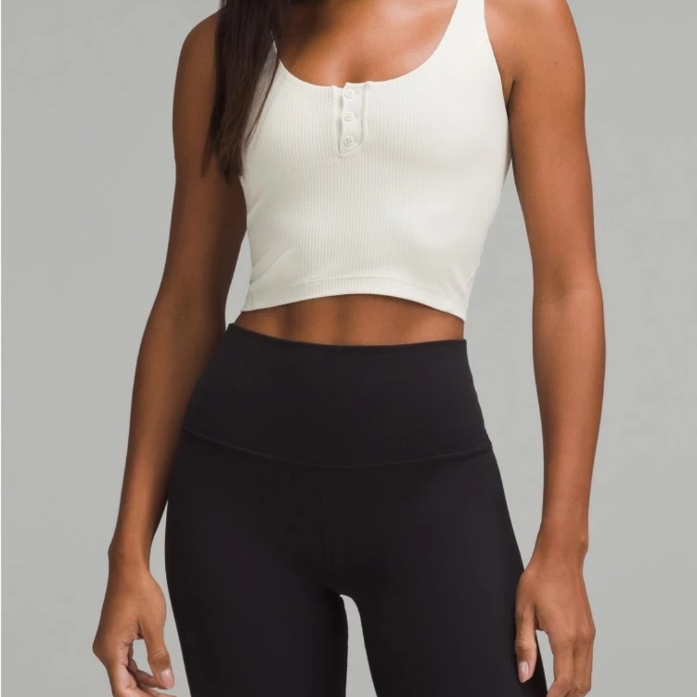 Lululemon Align ribbed Henley tank size 2 color: Bone